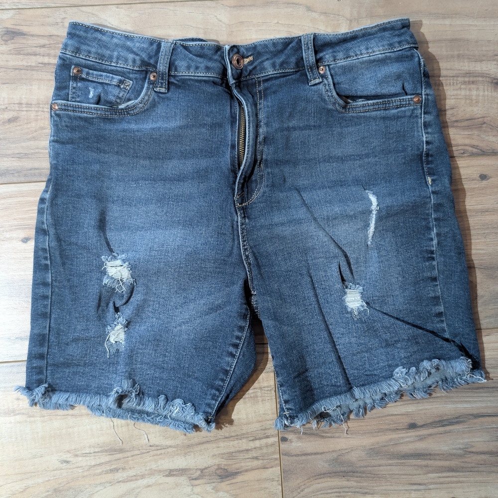 Distressed Denim Jean Shorts